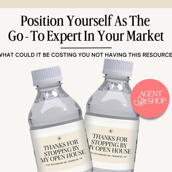 Open House Water Bottle Template | Open House | Open House Material | Real Estate Marketing |Water Bottle | Open House Real Estate Marketing
