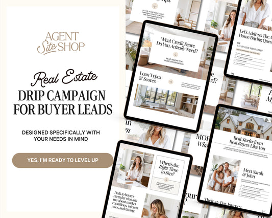 Real Estate Drip Campaign | Buyer Lead Email Templates | Realtor Marketing | Home Buyer Nurture | Real Estate Email Automation | Home Buyer
