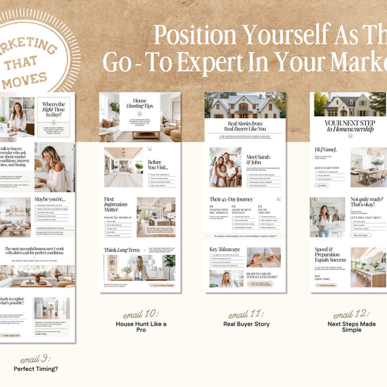 Real Estate Drip Campaign | Buyer Lead Email Templates | Realtor Marketing | Home Buyer Nurture | Real Estate Email Automation | Home Buyer
