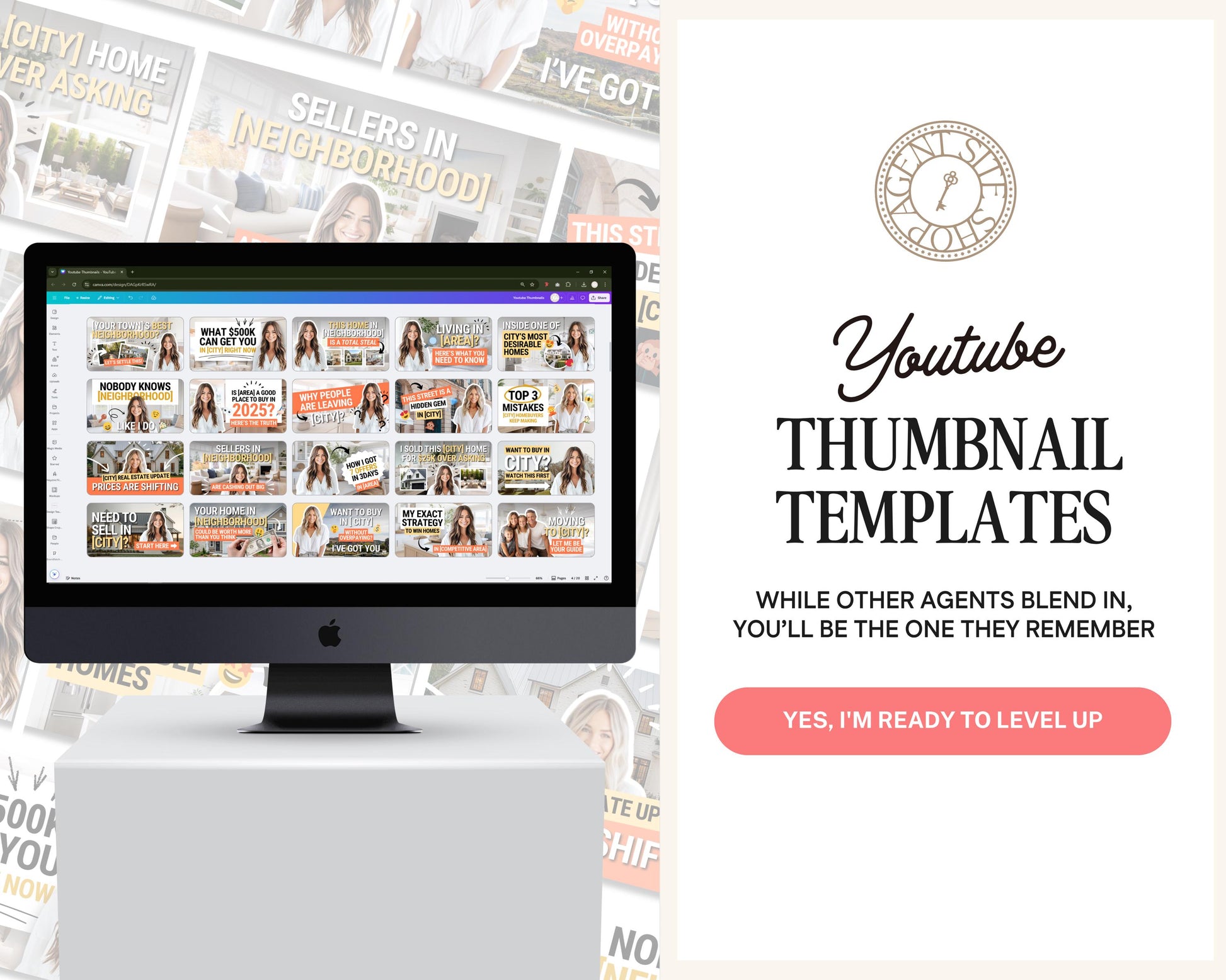 YouTube Thumbnail Real Estate Templates | Real Estate Video Thumbnail Template | Real Estate Agent Video Content for YouTube Scripts | Canva