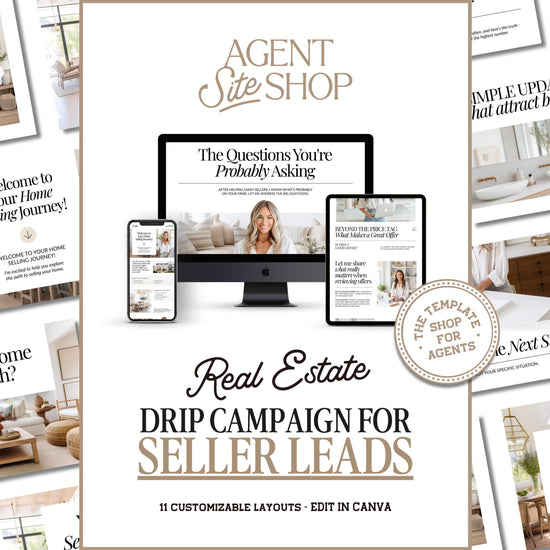 Real Estate Drip Campaign | Seller Lead Email Templates | Realtor Marketing | Home Seller Nurture | Real Estate Email Automation