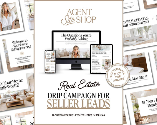 Real Estate Drip Campaign | Seller Lead Email Templates | Realtor Marketing | Home Seller Nurture | Real Estate Email Automation