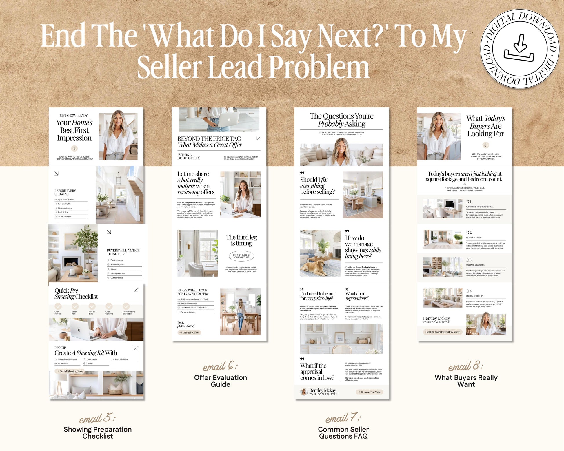 Real Estate Drip Campaign | Seller Lead Email Templates | Realtor Marketing | Home Seller Nurture | Real Estate Email Automation