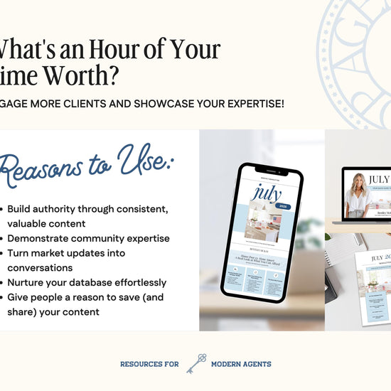 July Real Estate Newsletter | Real Estate Marketing | Monthly Real Estate Newsletter | Email Marketing | Canva Template| Printable | July