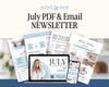 July Real Estate Newsletter | Real Estate Marketing | Monthly Real Estate Newsletter | Email Marketing | Canva Template| Printable | July