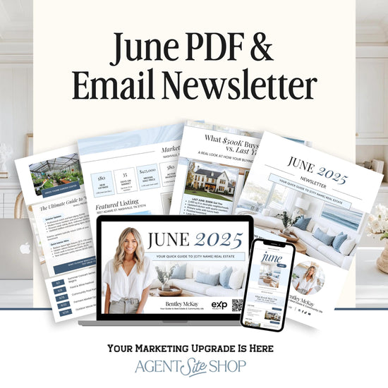 June Real Estate Newsletter | Real Estate Marketing | Monthly Real Estate Newsletter | Email Marketing | Canva Template| Printable | June