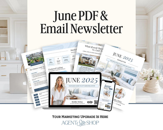 June Real Estate Newsletter | Real Estate Marketing | Monthly Real Estate Newsletter | Email Marketing | Canva Template| Printable | June