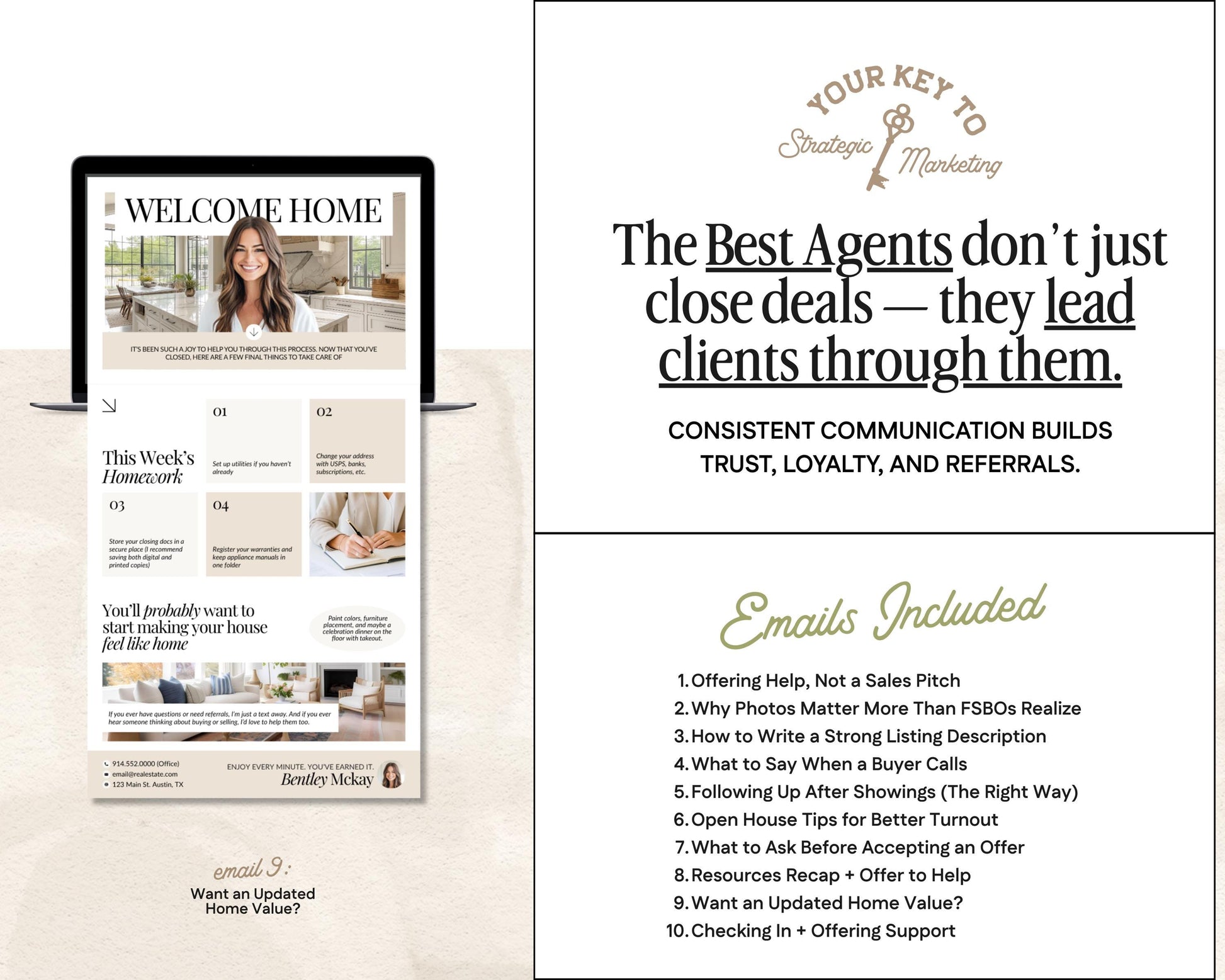 Under Contract Real Estate Drip Campaign | Home Buyer Email Templates | Realtor Marketing | Email Automation | Canva | Home Buyer