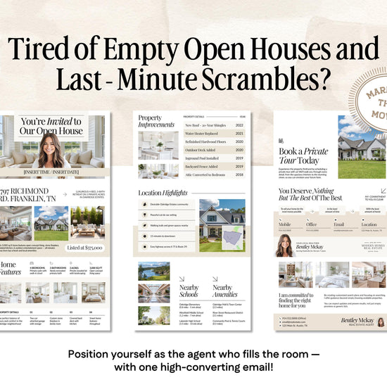 Open House Announcement Email Template | Open House Invitation | Open House Email Template | Real Estate Marketing | Real Estate Canva Email