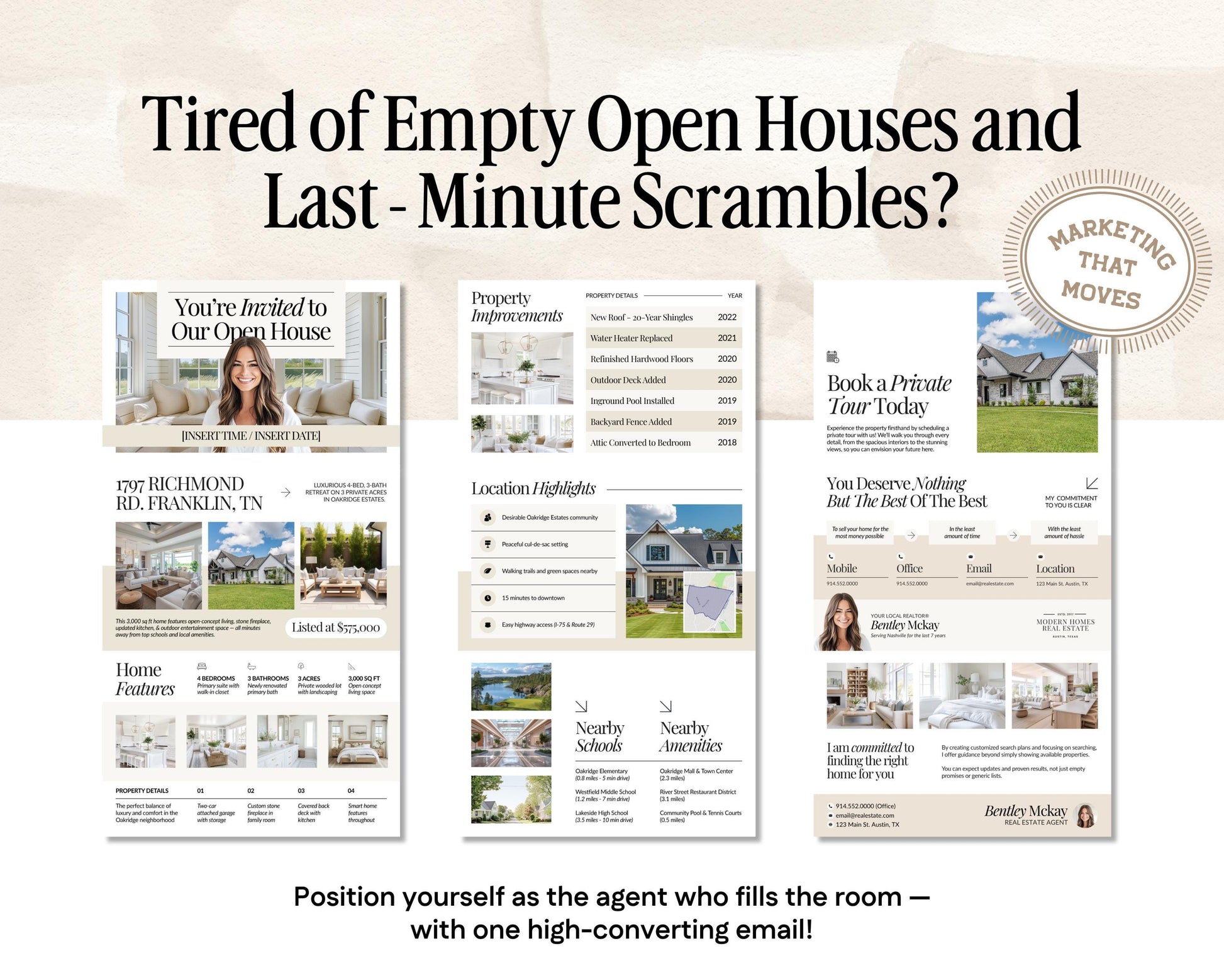 Open House Announcement Email Template | Open House Invitation | Open House Email Template | Real Estate Marketing | Real Estate Canva Email