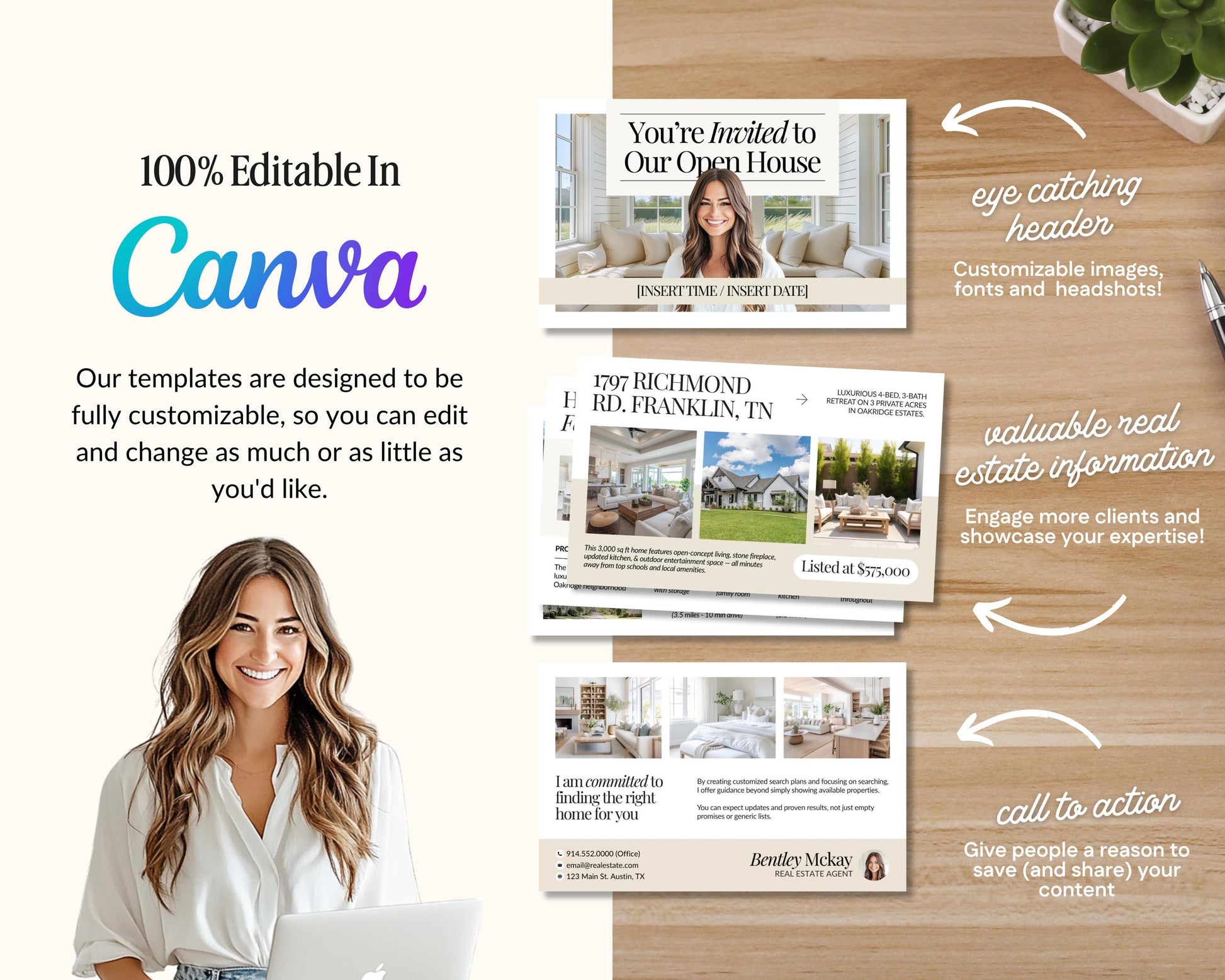 Open House Announcement Email Template | Open House Invitation | Open House Email Template | Real Estate Marketing | Real Estate Canva Email