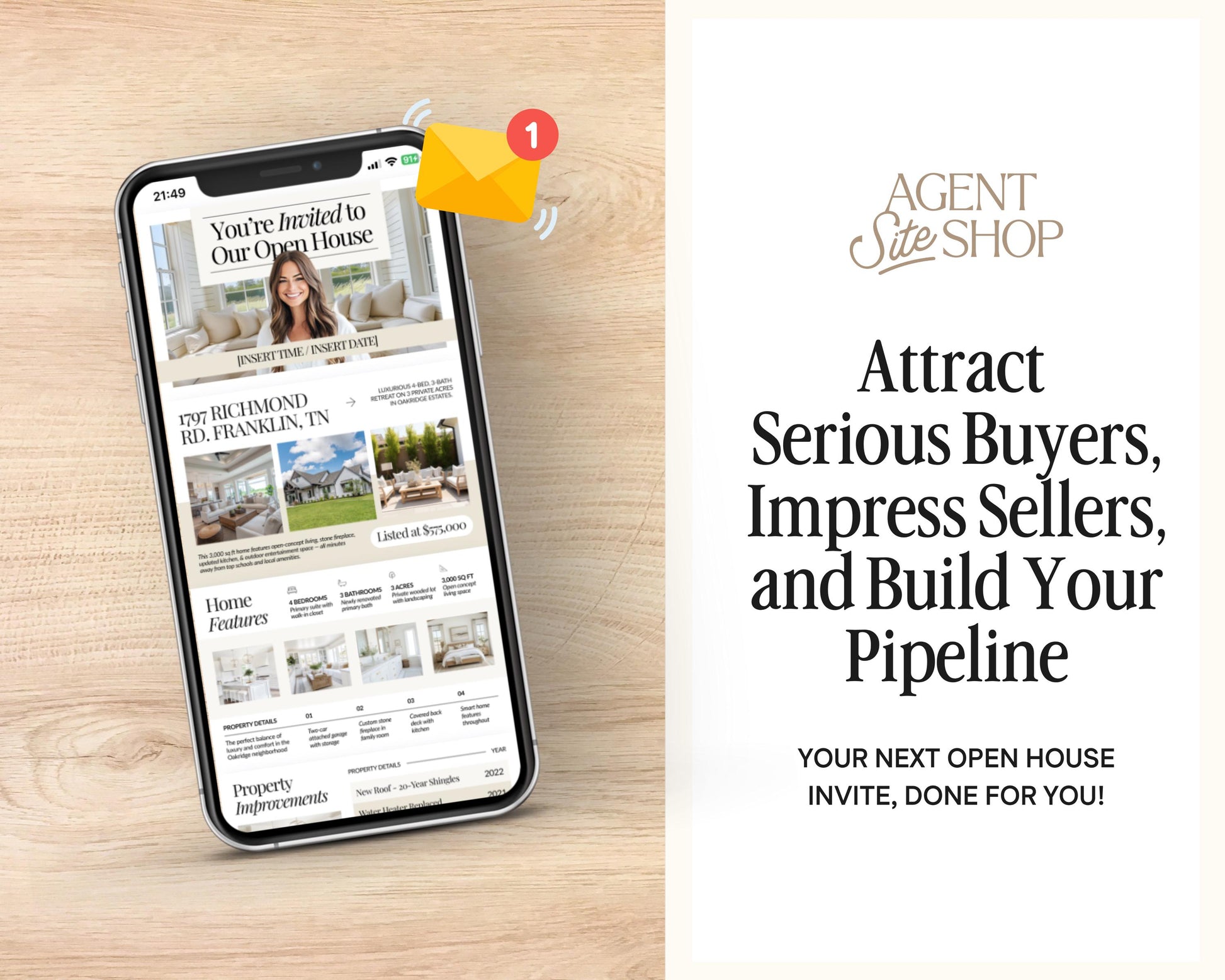 Open House Announcement Email Template | Open House Invitation | Open House Email Template | Real Estate Marketing | Real Estate Canva Email