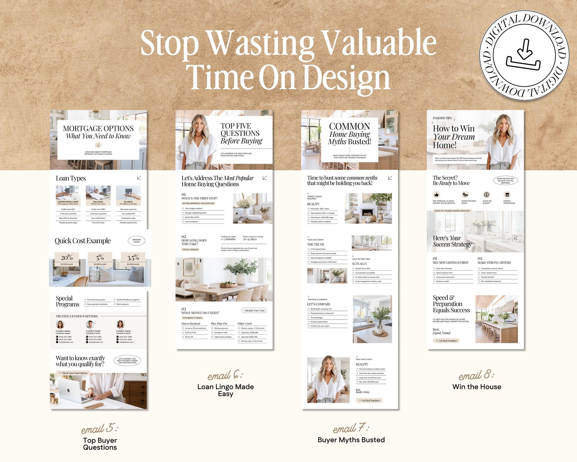 Real Estate Drip Campaign | Buyer Lead Email Templates | Realtor Marketing | Home Buyer Nurture | Real Estate Email Automation | Home Buyer