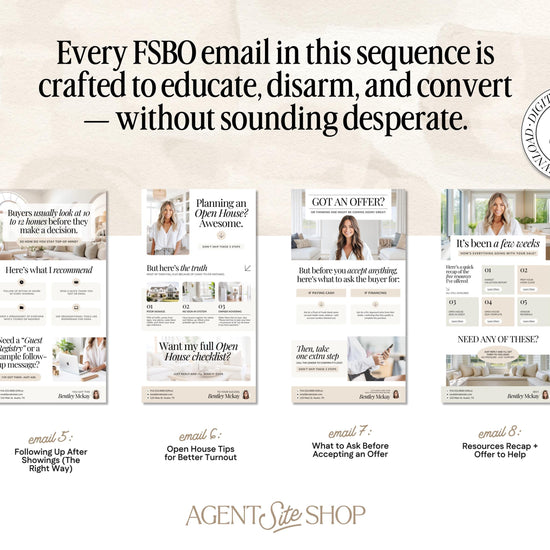 For Sale By Owner Emails | Real Estate Template | FSBO Follow Up | Home Seller Lead Gen | Real Estate Farming | FSBO Email | Email Follow Up