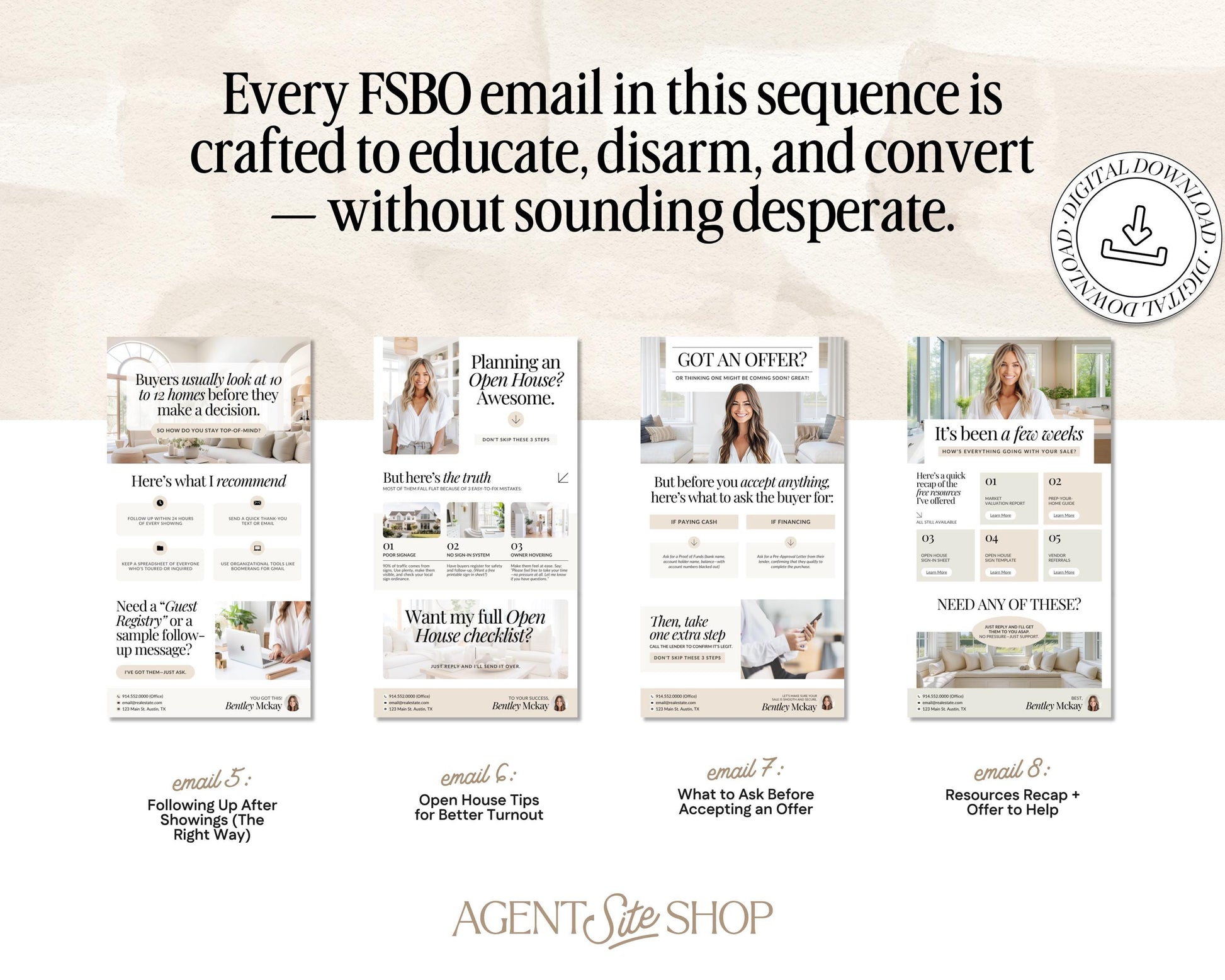 For Sale By Owner Emails | Real Estate Template | FSBO Follow Up | Home Seller Lead Gen | Real Estate Farming | FSBO Email | Email Follow Up