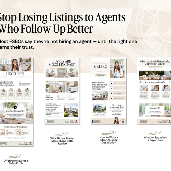For Sale By Owner Emails | Real Estate Template | FSBO Follow Up | Home Seller Lead Gen | Real Estate Farming | FSBO Email | Email Follow Up