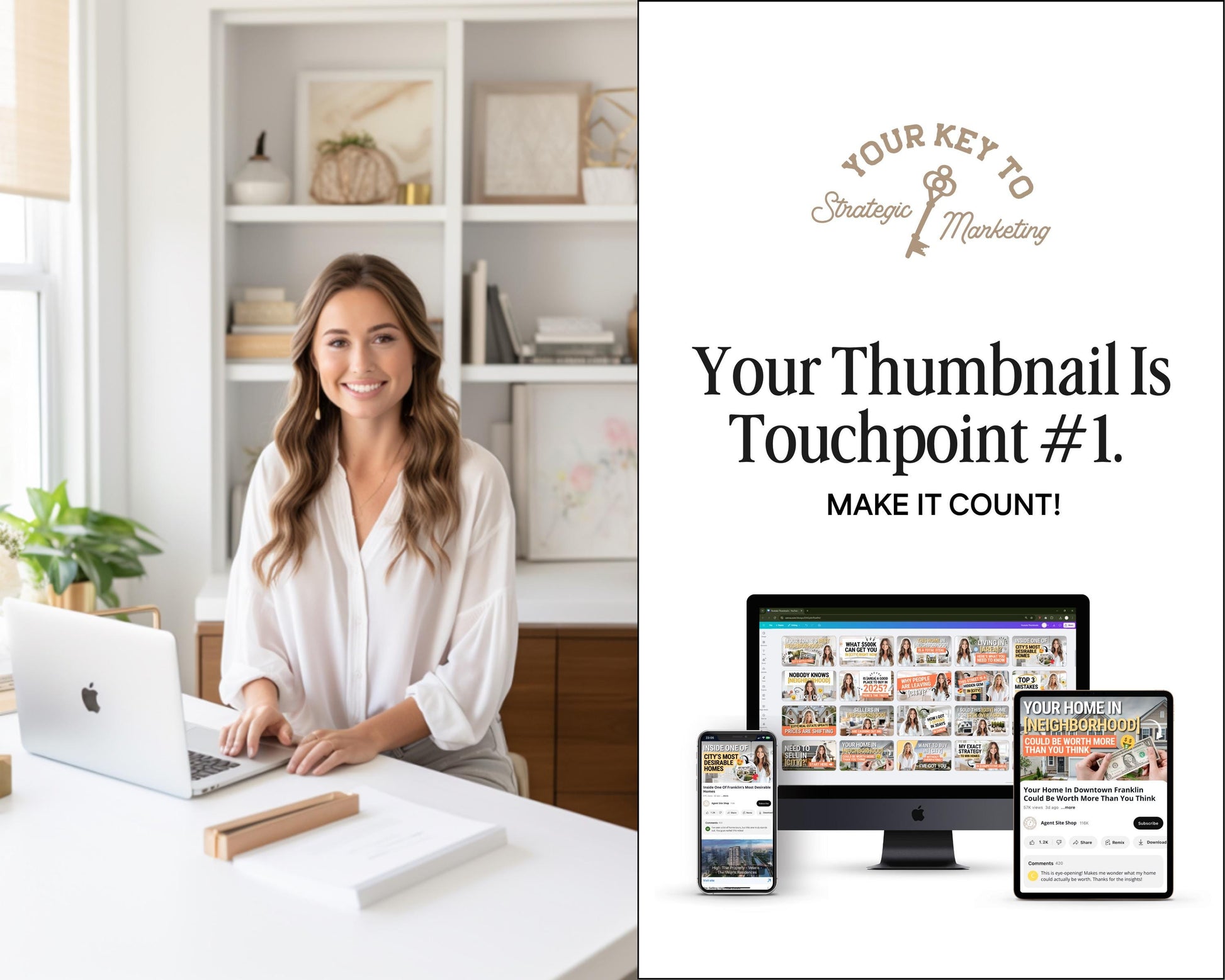 YouTube Thumbnail Real Estate Templates | Real Estate Video Thumbnail Template | Real Estate Agent Video Content for YouTube Scripts | Canva