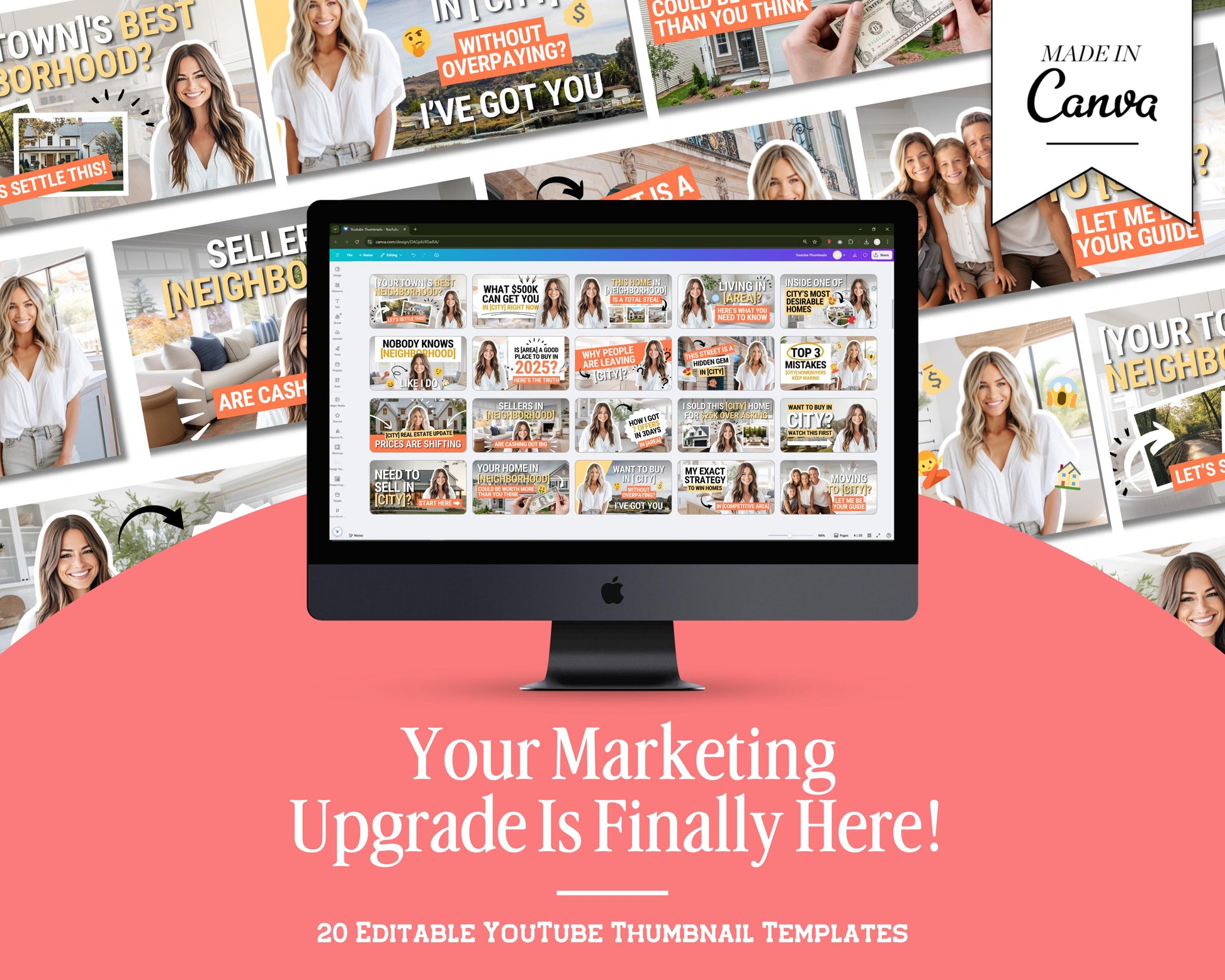 YouTube Thumbnail Real Estate Templates | Real Estate Video Thumbnail Template | Real Estate Agent Video Content for YouTube Scripts | Canva