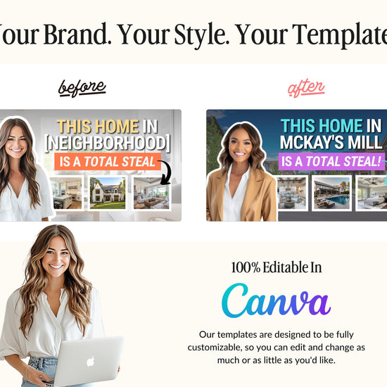 YouTube Thumbnail Real Estate Templates | Real Estate Video Thumbnail Template | Real Estate Agent Video Content for YouTube Scripts | Canva