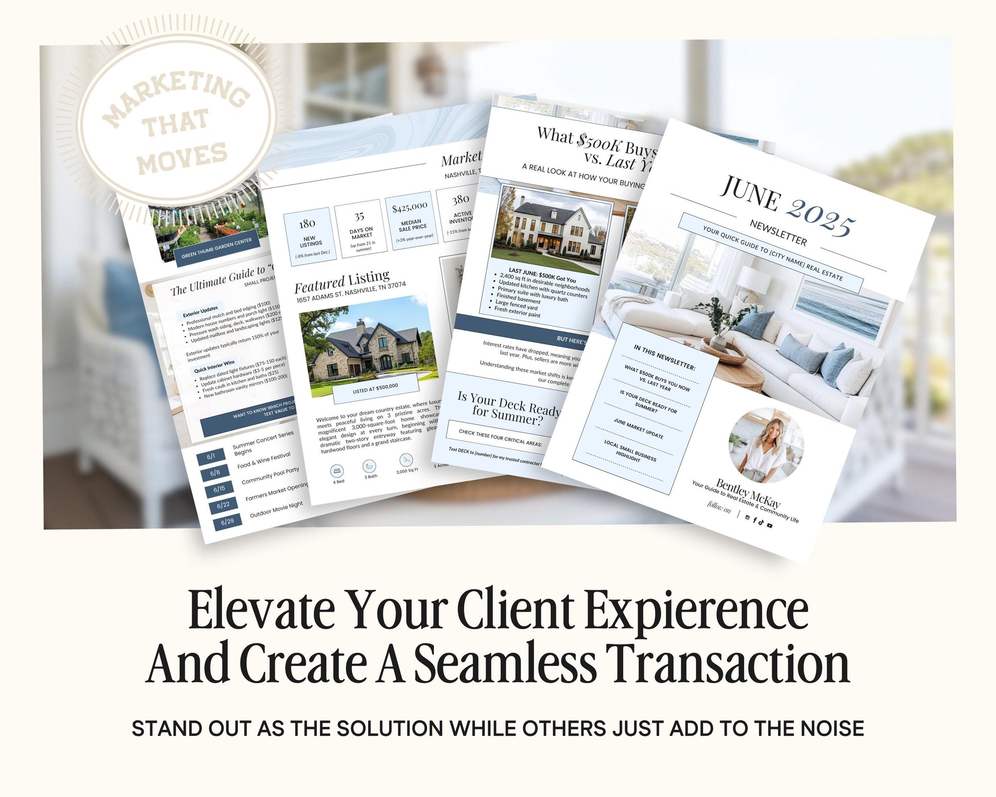 June Real Estate Newsletter | Real Estate Marketing | Monthly Real Estate Newsletter | Email Marketing | Canva Template| Printable | June