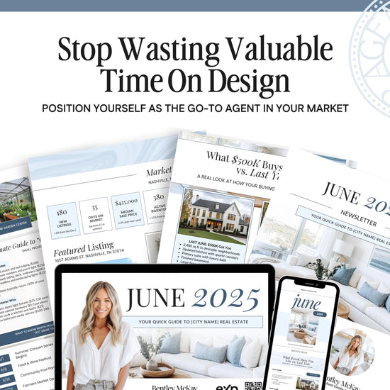 June Real Estate Newsletter | Real Estate Marketing | Monthly Real Estate Newsletter | Email Marketing | Canva Template| Printable | June