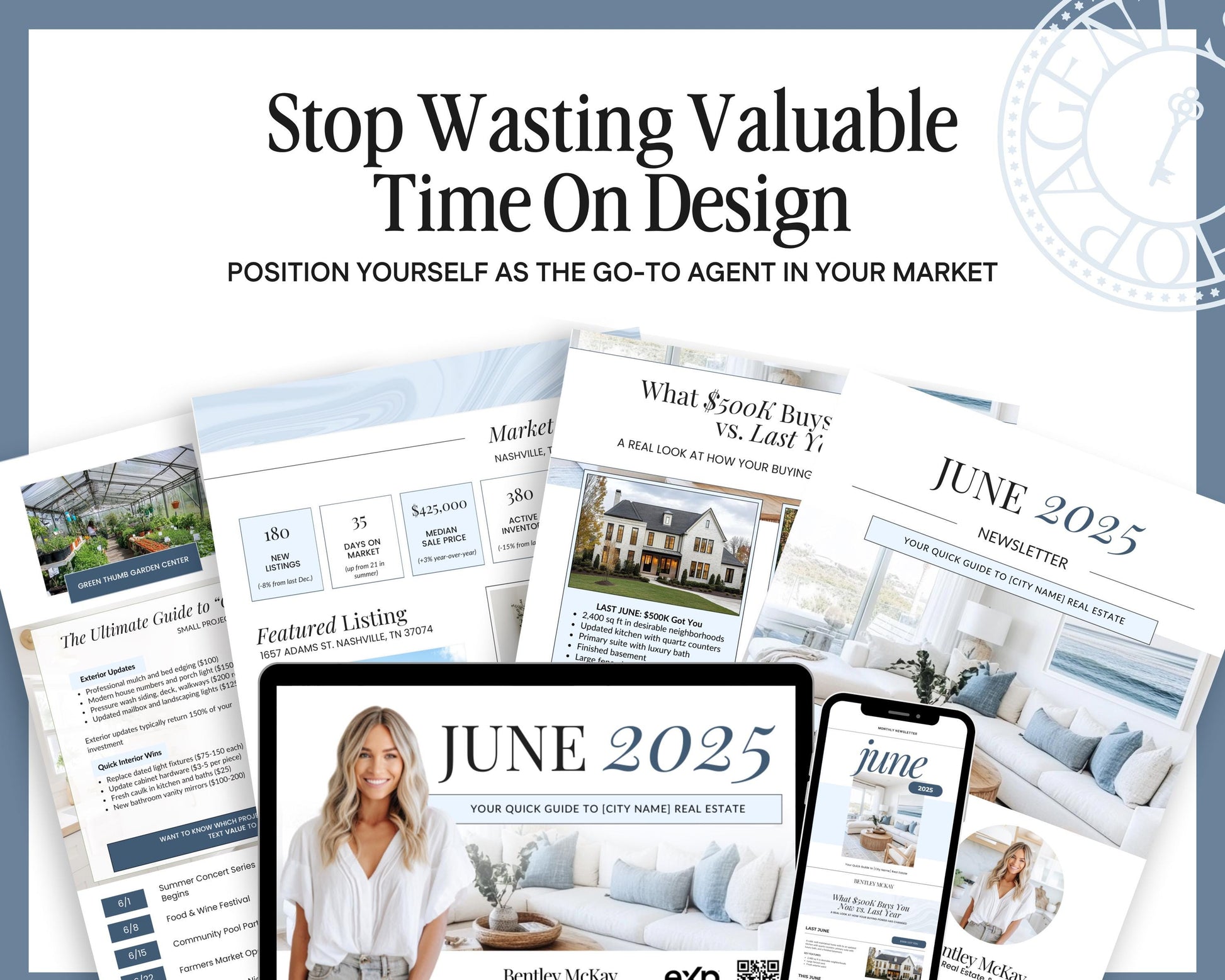 June Real Estate Newsletter | Real Estate Marketing | Monthly Real Estate Newsletter | Email Marketing | Canva Template| Printable | June
