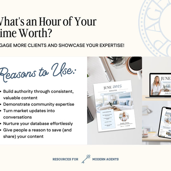 June Real Estate Newsletter | Real Estate Marketing | Monthly Real Estate Newsletter | Email Marketing | Canva Template| Printable | June
