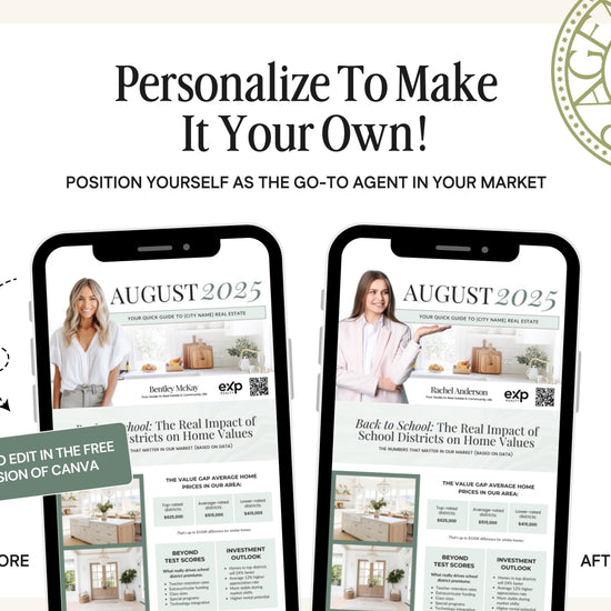 August 2025 Real Estate Newsletter | Real Estate Marketing | Monthly Real Estate Newsletter | Email Marketing | Canva Template | Printable