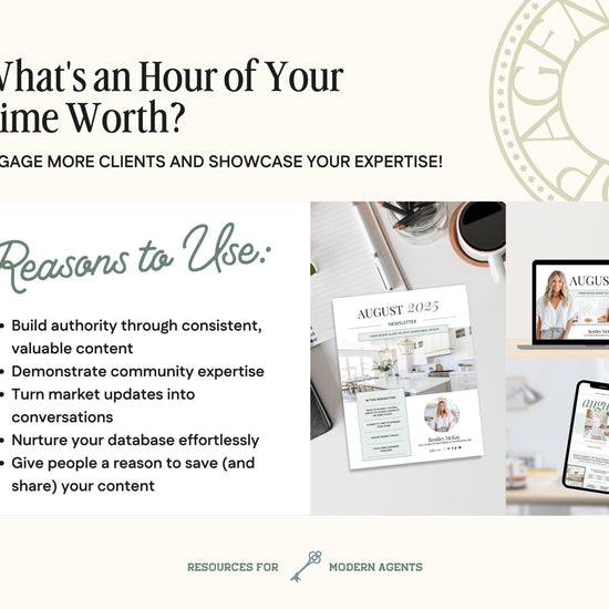 August 2025 Real Estate Newsletter | Real Estate Marketing | Monthly Real Estate Newsletter | Email Marketing | Canva Template | Printable