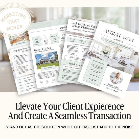 August 2025 Real Estate Newsletter | Real Estate Marketing | Monthly Real Estate Newsletter | Email Marketing | Canva Template | Printable