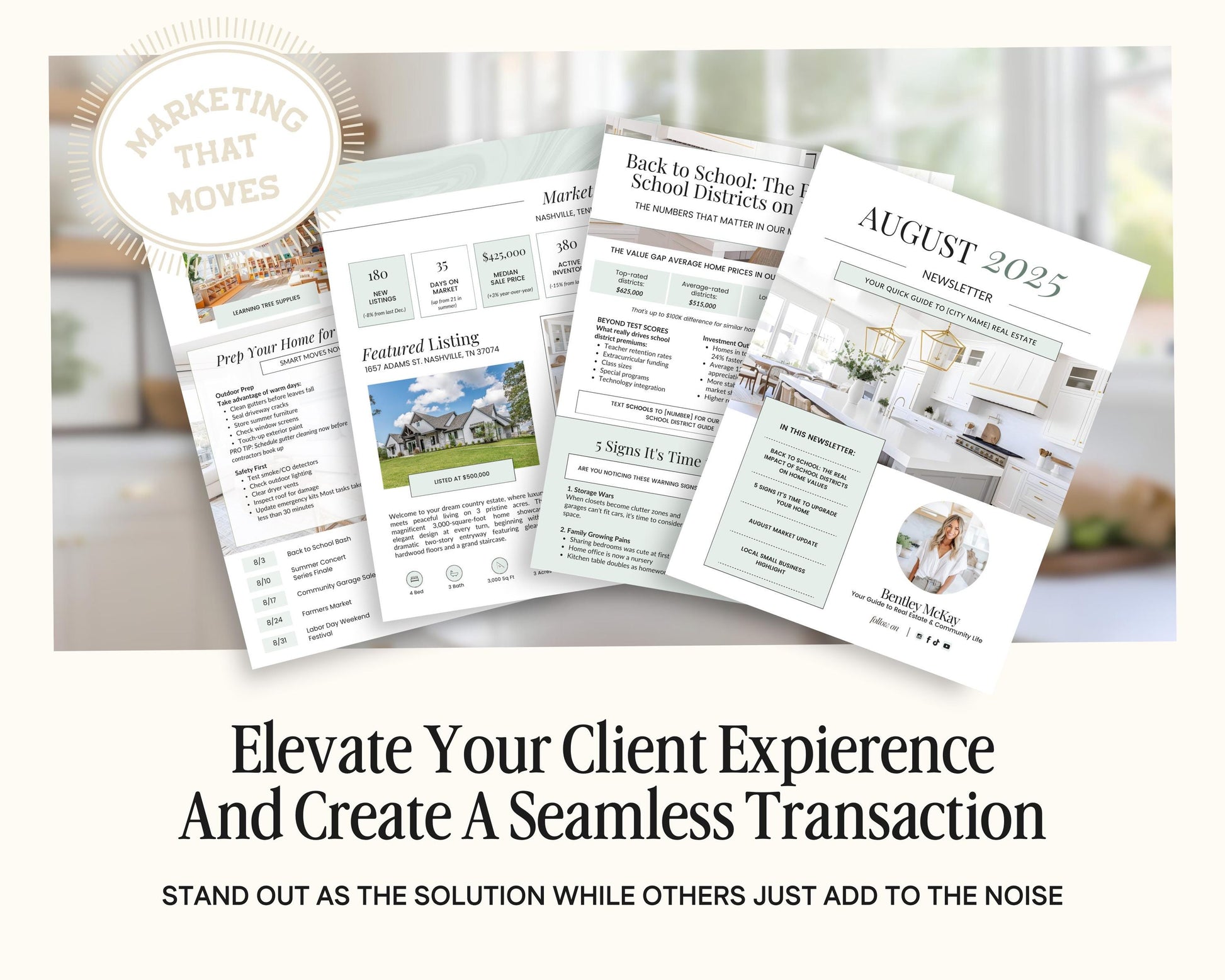 August 2025 Real Estate Newsletter | Real Estate Marketing | Monthly Real Estate Newsletter | Email Marketing | Canva Template | Printable