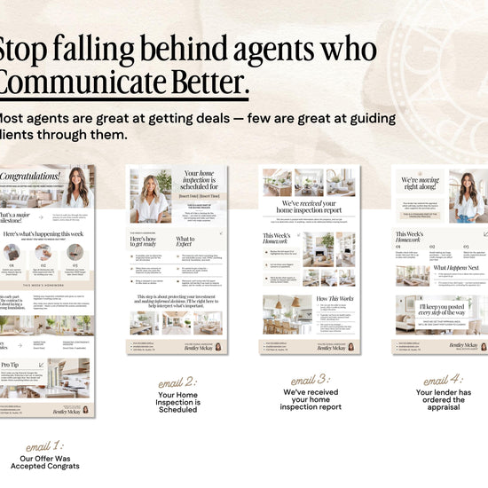 Under Contract Real Estate Drip Campaign | Home Buyer Email Templates | Realtor Marketing | Email Automation | Canva | Home Buyer