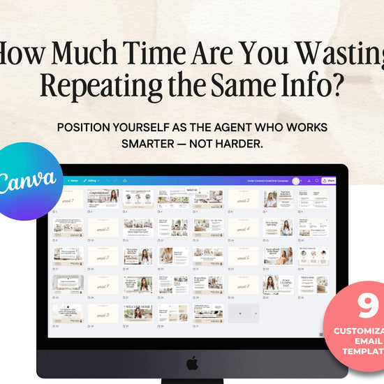 Under Contract Real Estate Drip Campaign | Home Buyer Email Templates | Realtor Marketing | Email Automation | Canva | Home Buyer