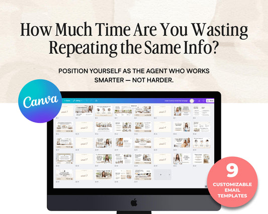 Under Contract Real Estate Drip Campaign | Home Buyer Email Templates | Realtor Marketing | Email Automation | Canva | Home Buyer