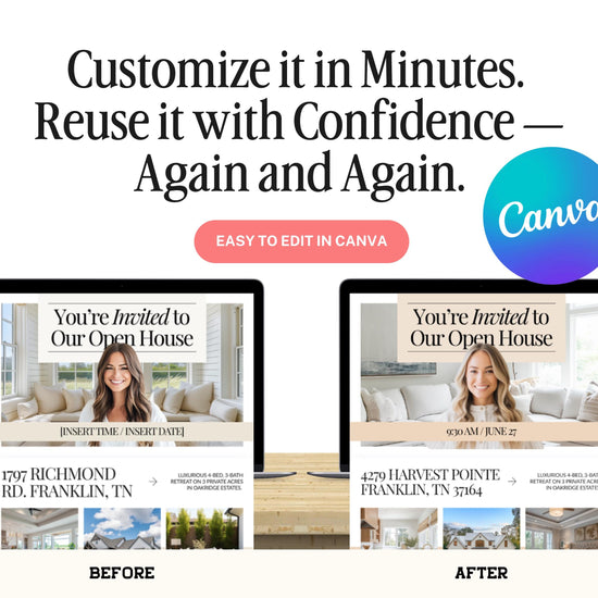 Open House Announcement Email Template | Open House Invitation | Open House Email Template | Real Estate Marketing | Real Estate Canva Email