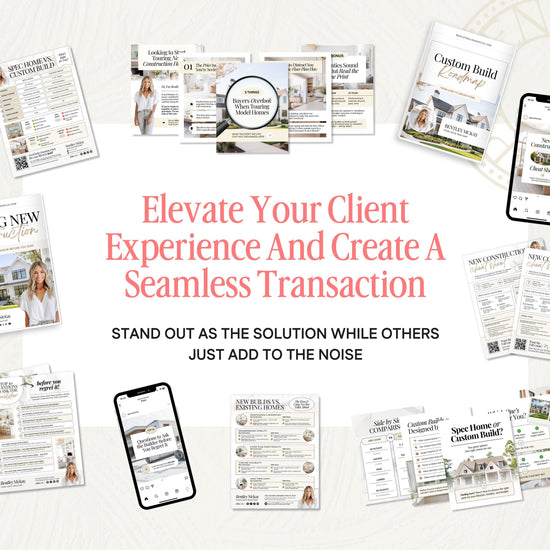 New Construction Bundle | New Home Builder Guide | New Construction Real Estate | New Home Construction Buyer | Real Estate Marketing| Canva