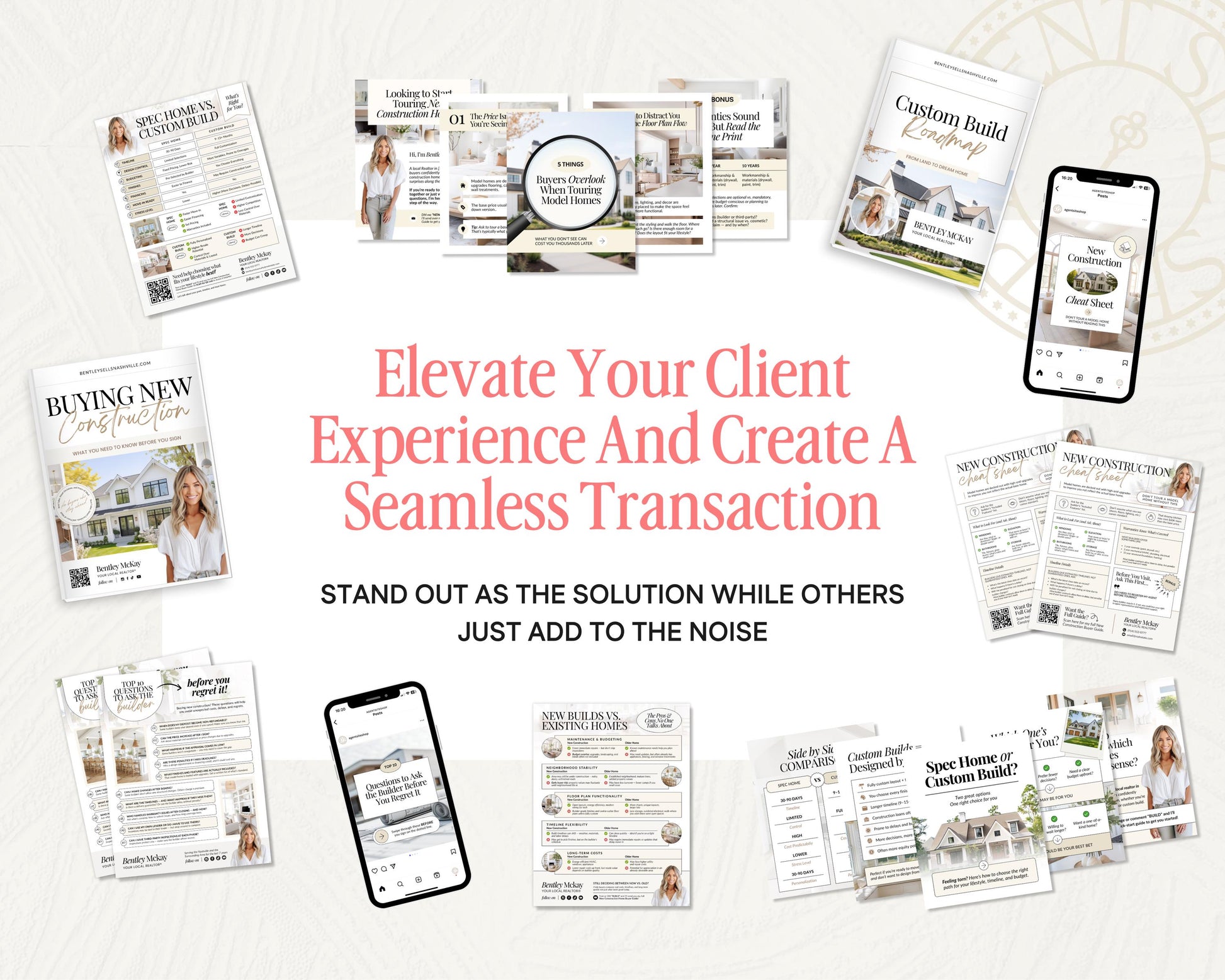 New Construction Bundle | New Home Builder Guide | New Construction Real Estate | New Home Construction Buyer | Real Estate Marketing| Canva