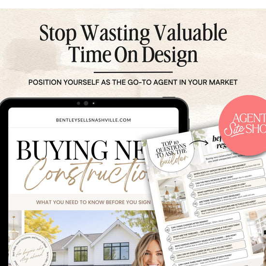 New Construction Bundle | New Home Builder Guide | New Construction Real Estate | New Home Construction Buyer | Real Estate Marketing| Canva