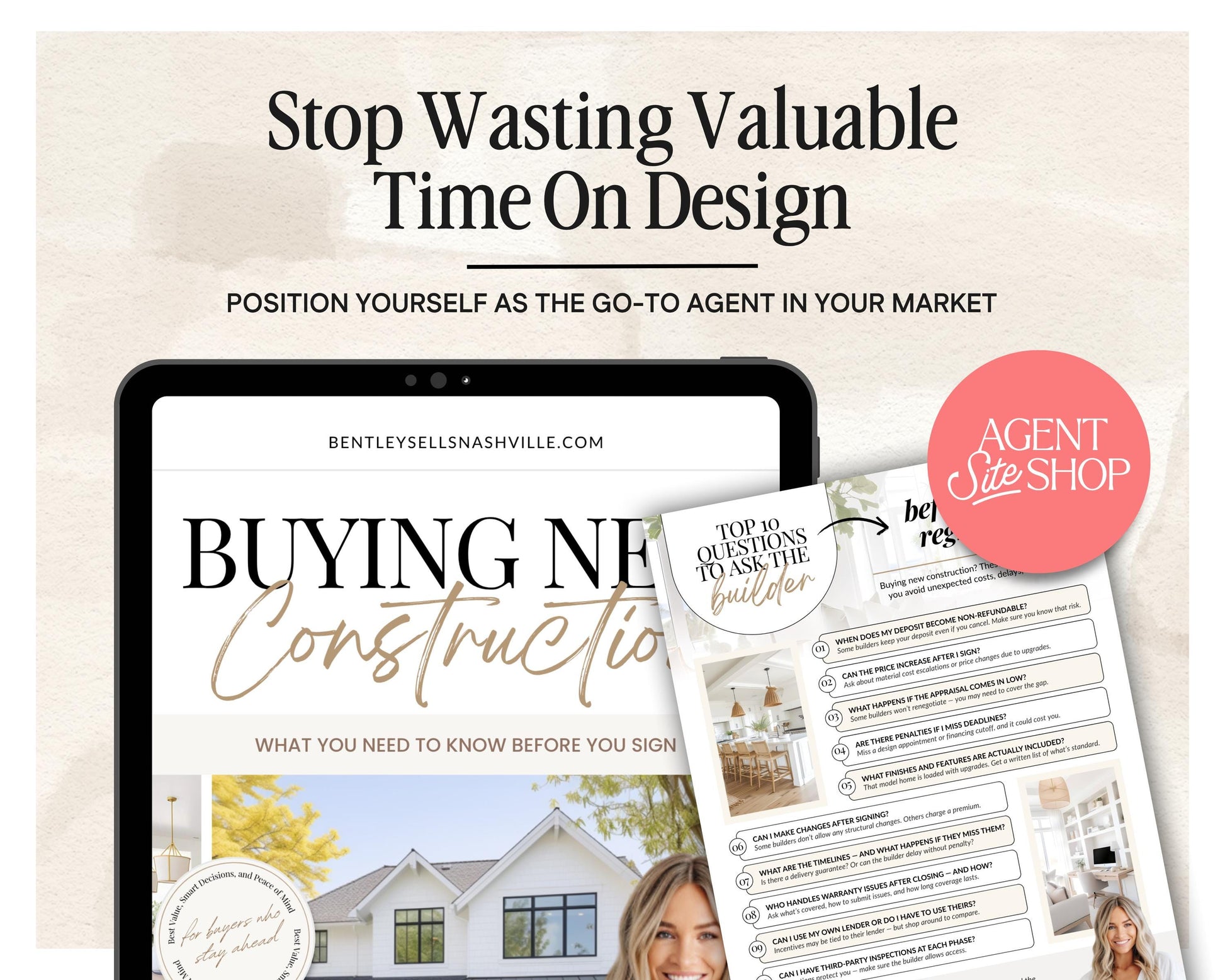 New Construction Bundle | New Home Builder Guide | New Construction Real Estate | New Home Construction Buyer | Real Estate Marketing| Canva