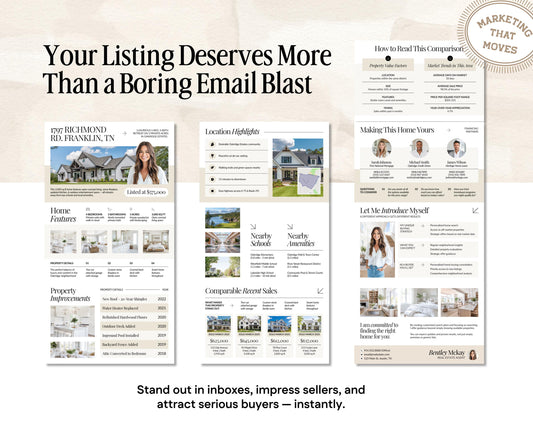 Just Listed Email | Real Estate Email Template | New Listing Announcement | Email Marketing | Real Estate Farming | Real Estate Marketing |