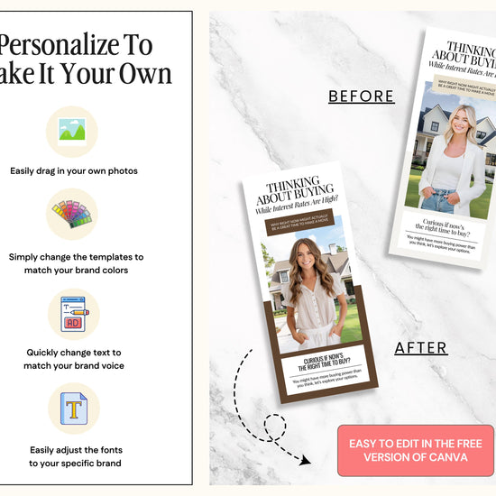 Home Buyer Brochure | Editable Canva Template | Real Estate Marketing | Double-Sided Tri-Fold Brochure | Buyer Guide | Open House Tri-Fold