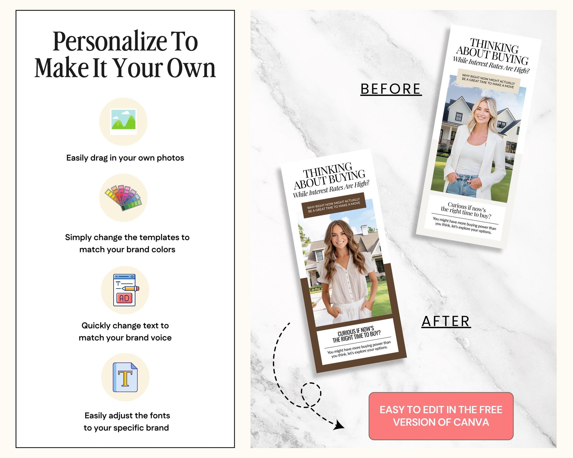 Home Buyer Brochure | Editable Canva Template | Real Estate Marketing | Double-Sided Tri-Fold Brochure | Buyer Guide | Open House Tri-Fold