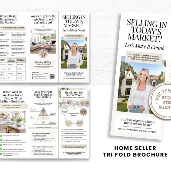 Home Seller Brochure | Editable Canva Template | Real Estate Marketing | Double-Sided Tri-Fold Brochure | Seller Guide | Open House Tri-Fold