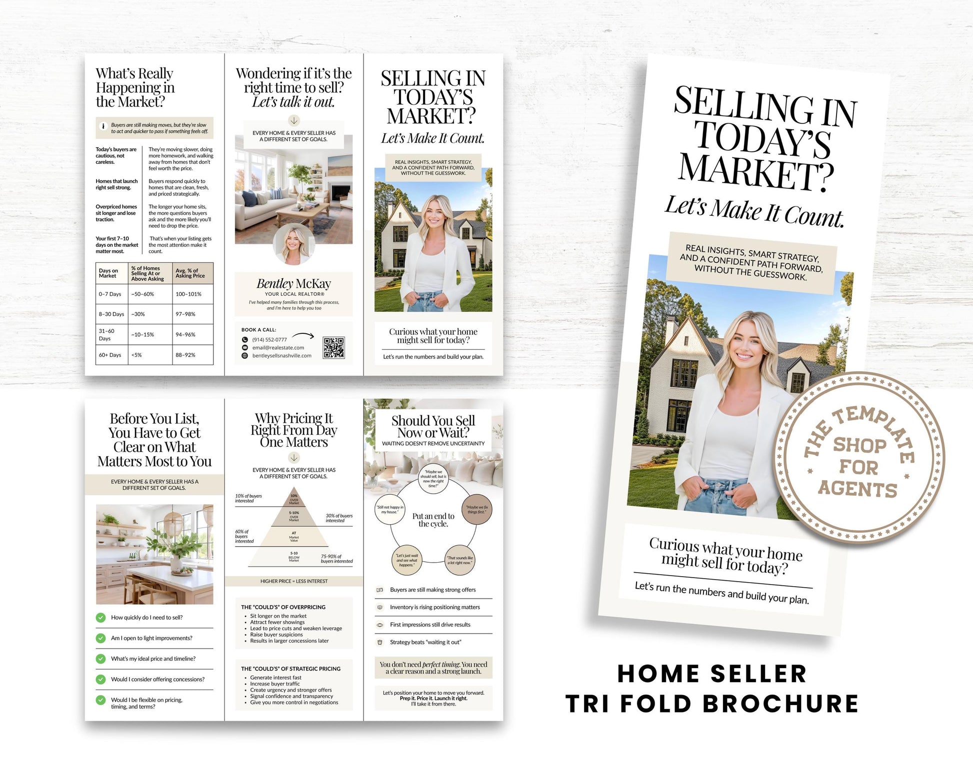 Home Seller Brochure | Editable Canva Template | Real Estate Marketing | Double-Sided Tri-Fold Brochure | Seller Guide | Open House Tri-Fold