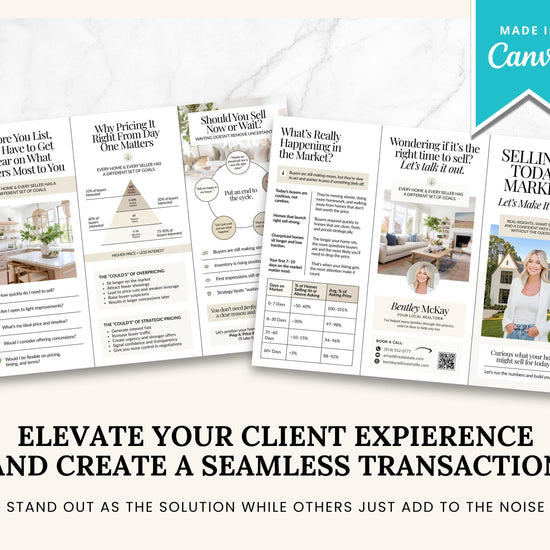 Home Seller Brochure | Editable Canva Template | Real Estate Marketing | Double-Sided Tri-Fold Brochure | Seller Guide | Open House Tri-Fold