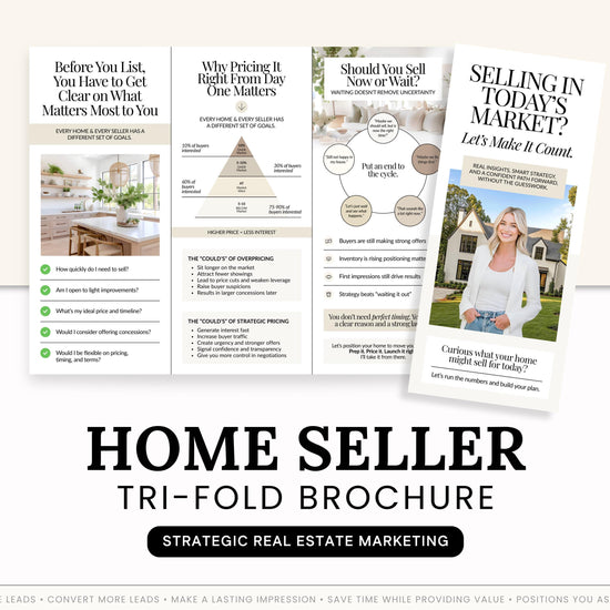Home Seller Brochure | Editable Canva Template | Real Estate Marketing | Double-Sided Tri-Fold Brochure | Seller Guide | Open House Tri-Fold