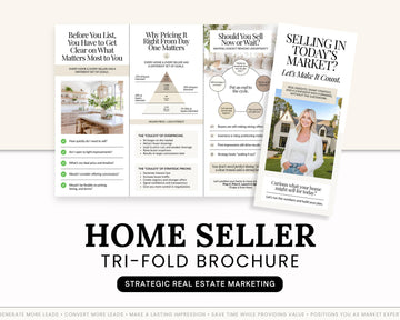 Home Seller Brochure | Editable Canva Template | Real Estate Marketing | Double-Sided Tri-Fold Brochure | Seller Guide | Open House Tri-Fold