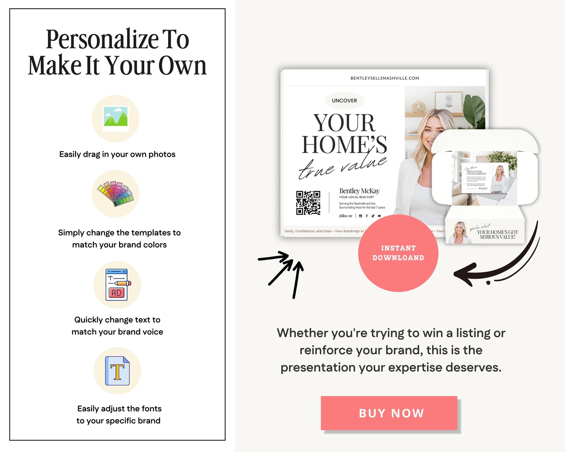 CMA Box Template | Real Estate Pre-Listing Box Cover | Listing Presentation Box | Box Cover | Real Estate Box Template | Custom CMA Box