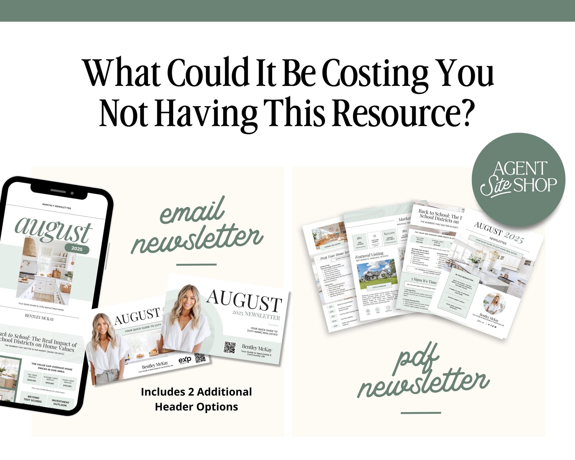 August 2025 Real Estate Newsletter | Real Estate Marketing | Monthly Real Estate Newsletter | Email Marketing | Canva Template | Printable