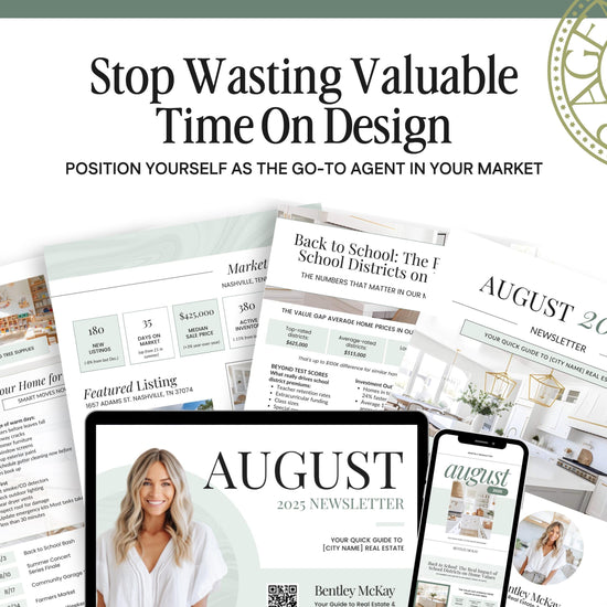 August 2025 Real Estate Newsletter | Real Estate Marketing | Monthly Real Estate Newsletter | Email Marketing | Canva Template | Printable